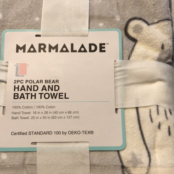 Bed Bath & Beyond Bath, Skin & Hair Marmalade 2pc Polar Bear Hand And Bath Towel Poshmark